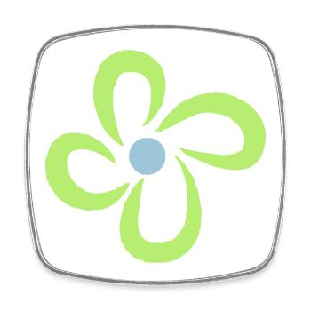 flower - Square fridge magnet - white - Front