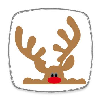 Moose - Square fridge magnet - white - Front