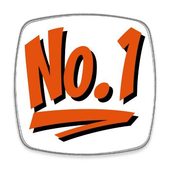 2541614 15510229 Nummer 1 - Viereckiger Kühlschrankmagnet - Weiß - Vorne
