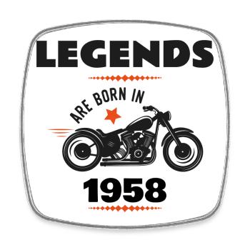 Born in 1958 - Square fridge magnet - white - Front