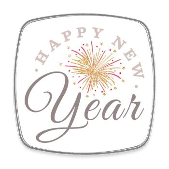 Happy New Year Fireworks New Year's Eve New Year's Eve - Square fridge magnet - white - Front