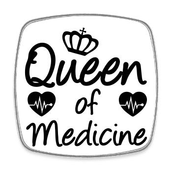 Reine de la médecine Médecine, Dicton, Cadeau - Magnet carré - blanc - Devant