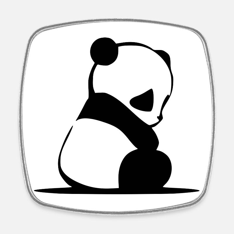 panda - Square fridge magnet - white
