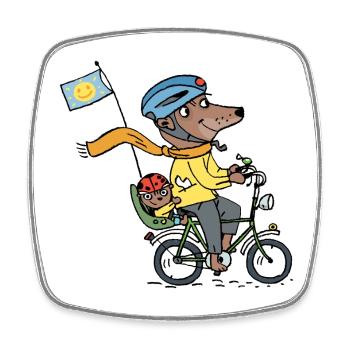 Dad and Jan / kidscontes - Square fridge magnet - white - Front