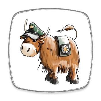 Cop as policeman - police - animals - funny - Square fridge magnet - white - Front