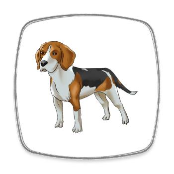 Beagle Hund - Viereckiger Kühlschrankmagnet - Weiß - Vorne