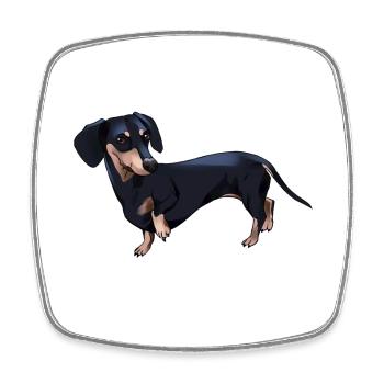 Cartoon dachshund - Square fridge magnet - white - Front