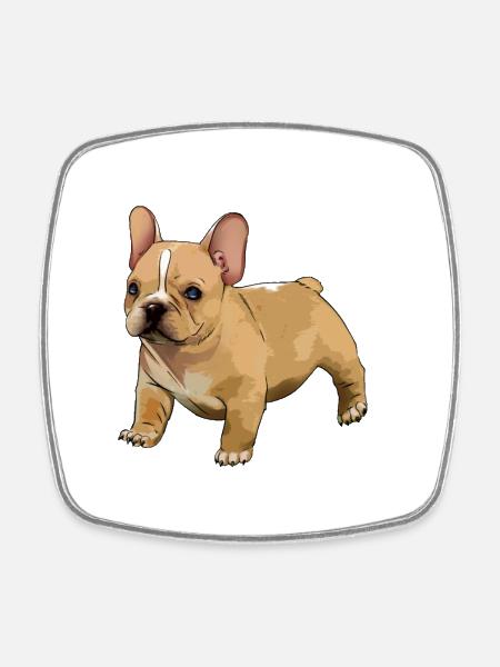 bouledogue français - Magnet carré - blanc