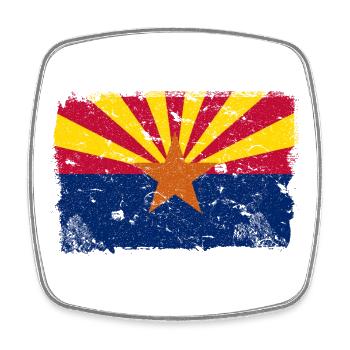Arizona Drapeau Vintage - Magnet carré - blanc - Devant