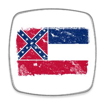 Mississippi Vintage Flagge - Viereckiger Kühlschrankmagnet - Weiß - Vorne