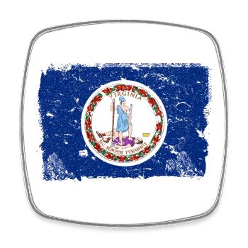 Virginia vintage flag - Square fridge magnet - white - Front