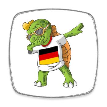 Deutschland Dabbing Schildkröte - Viereckiger Kühlschrankmagnet - Weiß - Vorne