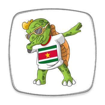Suriname Dabbing turtle - Square fridge magnet - white - Front