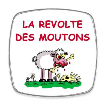La révolte des moutons - Magnet carré - blanc - Devant