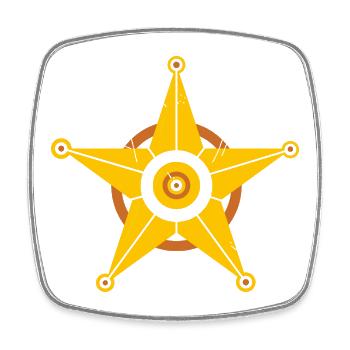 Sheriff Stern - Viereckiger Kühlschrankmagnet - Weiß - Vorne