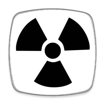 Radioactive Symbol - Square fridge magnet - white - Front