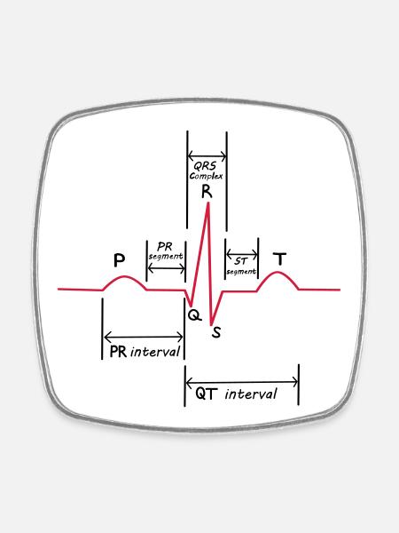 Ecg - Magnet carré - blanc