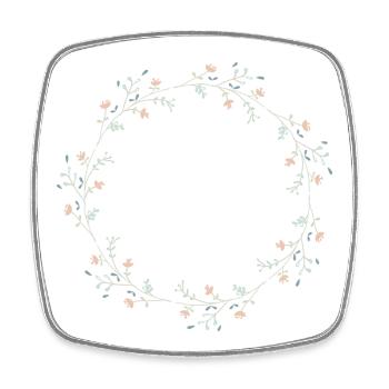wreath of flowers - Square fridge magnet - white - Front