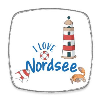North Sea Declaration of Love Motif - Square fridge magnet - white - Front