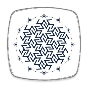 Antahkarana, Heilige Geometrie - Viereckiger Kühlschrankmagnet - Weiß - Vorne