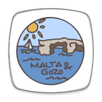 Malta / Gozo Illustration - Viereckiger Kühlschrankmagnet - Weiß - Vorne