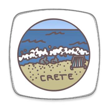 Kreta - Griechenland Illustration - Viereckiger Kühlschrankmagnet - Weiß - Vorne