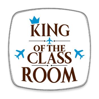 school - Square fridge magnet - white - Front