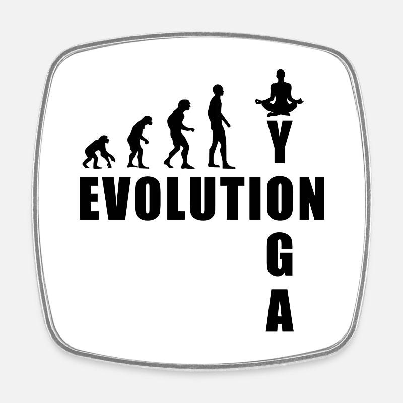 Cadeau de méditation EVOLUTION Yoga - Magnet carré - blanc