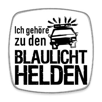 Blaulicht Polizei Feuerwehr Sanitäter Geschenk - Viereckiger Kühlschrankmagnet - Weiß - Vorne
