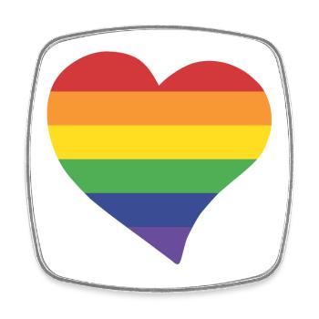 Rainbow heart - Magnet carré - blanc - Devant