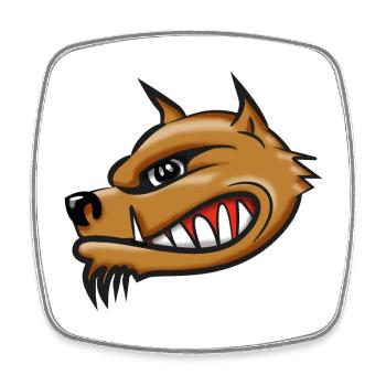 Hyäne Cartoon Airbrush - Viereckiger Kühlschrankmagnet - Weiß - Vorne