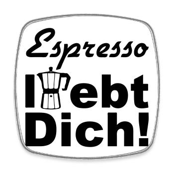 Espresso Kaffee Spruch lustig Geschenk - Viereckiger Kühlschrankmagnet - Weiß - Vorne
