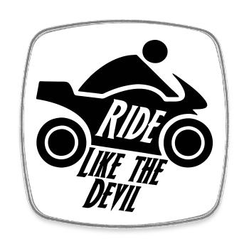Cadeau motard moto motocycliste - Magnet carré - blanc - Devant