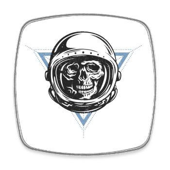 Space Monkey - Square fridge magnet - white - Front
