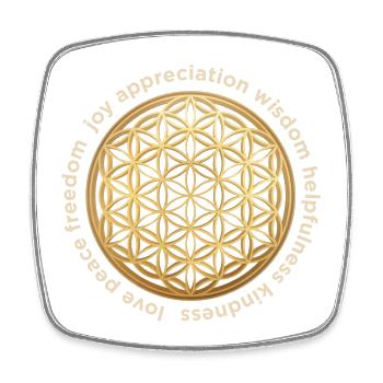 Flower of Life Geometric Harmony Pattern - Square fridge magnet - white - Front