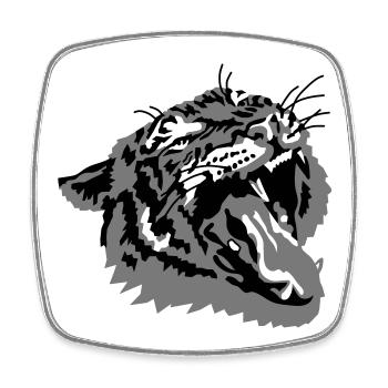 tiger - Magnet carré - blanc - Devant