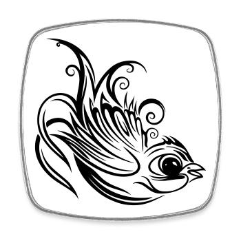 Swallow, spring, spring messenger - Square fridge magnet - white - Front