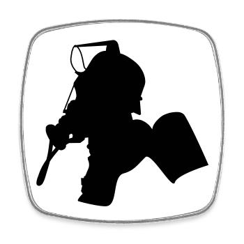 feuerwehr_2 - Square fridge magnet - white - Front