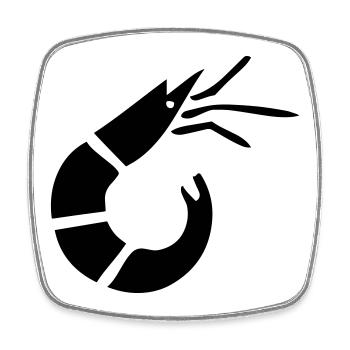 Crevette - Crabe - Pêche à la crevette - Magnet carré - blanc - Devant