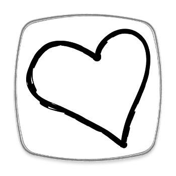 Big Heart - Square fridge magnet - white - Front