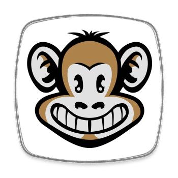 Cartoon monkey flex - Square fridge magnet - white - Front