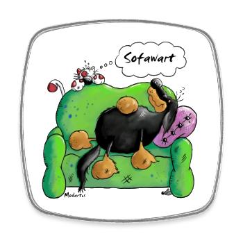 Sofawart - Hovawart - Hund - Hunderasse - Viereckiger Kühlschrankmagnet - Weiß - Vorne