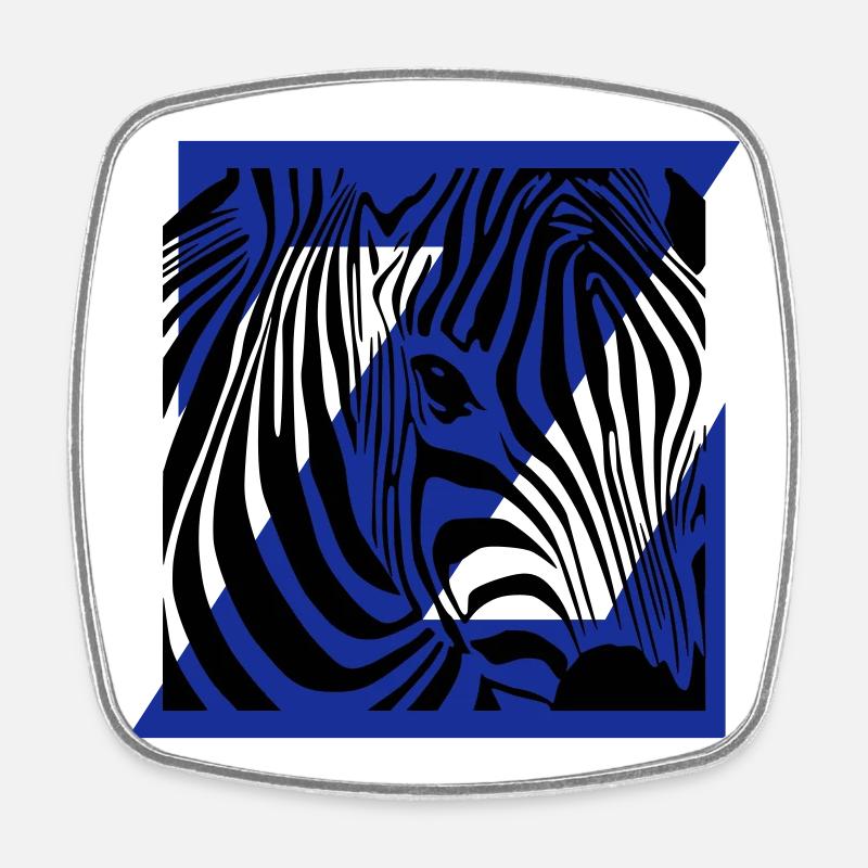 Zebra Mix - Magnet carré - blanc