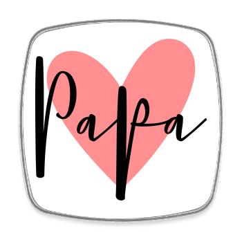 Papa Herz Liebe Familie Geschenk - Viereckiger Kühlschrankmagnet - Weiß - Vorne