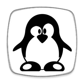 pinguin - Viereckiger Kühlschrankmagnet - Weiß - Vorne
