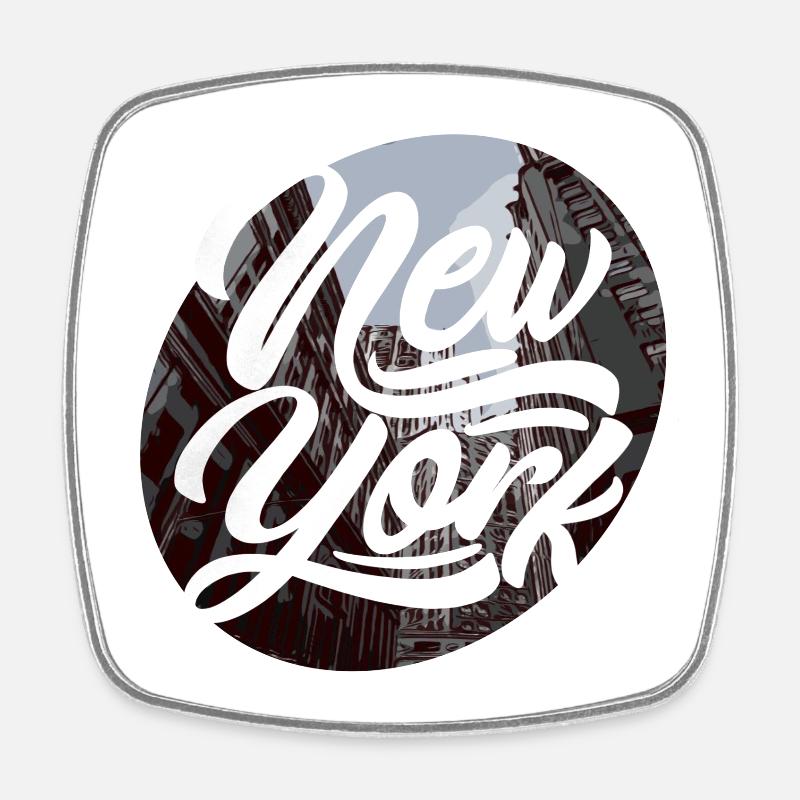 New York - Viereckiger Kühlschrankmagnet - Weiß