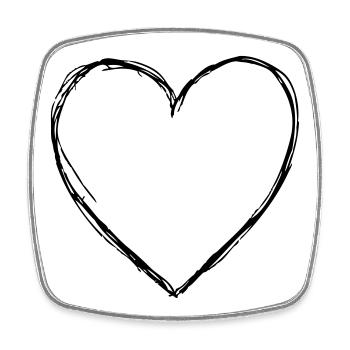 Coeur amour symbole cadeau anniversaire amitie - Magnet carré - blanc - Devant