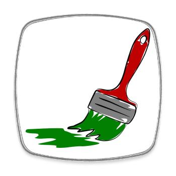 Illustration de pinceau de peintre créatif - Magnet carré - blanc - Devant