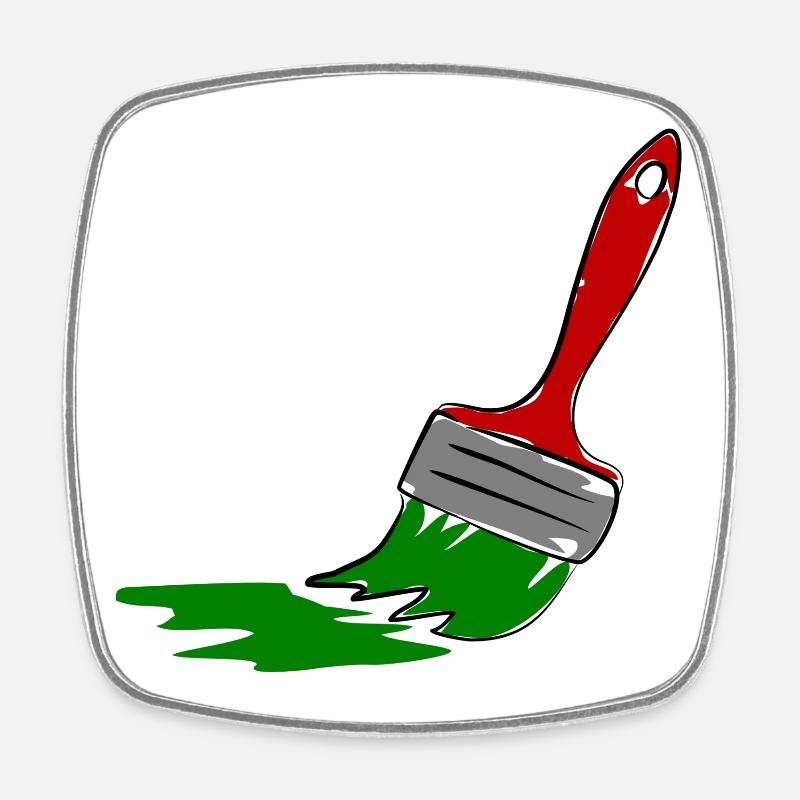 Illustration de pinceau de peintre créatif - Magnet carré - blanc