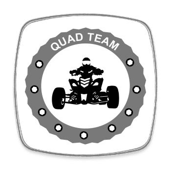Quad team - Viereckiger Kühlschrankmagnet - Weiß - Vorne